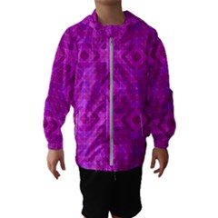 Magenta Mosaic Pattern Triangle Hooded Windbreaker (kids) by Pakrebo