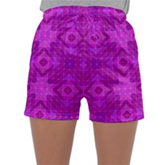 Magenta Mosaic Pattern Triangle Sleepwear Shorts by Pakrebo