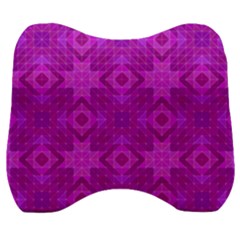 Magenta Mosaic Pattern Triangle Velour Head Support Cushion by Pakrebo