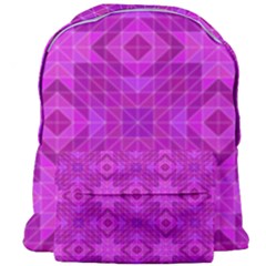 Magenta Mosaic Pattern Triangle Giant Full Print Backpack by Pakrebo