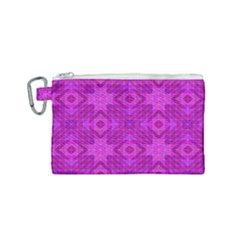 Magenta Mosaic Pattern Triangle Canvas Cosmetic Bag (small) by Pakrebo