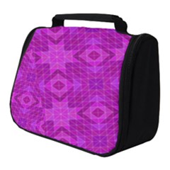 Magenta Mosaic Pattern Triangle Full Print Travel Pouch (small)