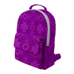 Magenta Mosaic Pattern Triangle Flap Pocket Backpack (large)