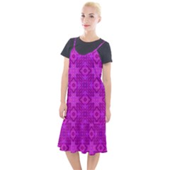 Magenta Mosaic Pattern Triangle Camis Fishtail Dress