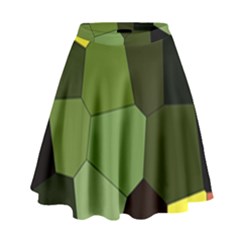 Mosaic Structure Background Tile High Waist Skirt by Pakrebo