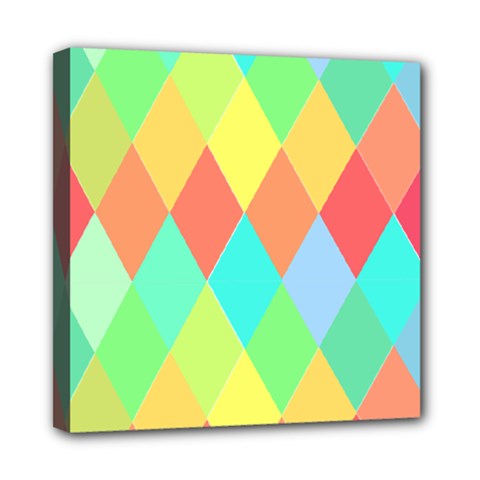 Low Poly Triangles Mini Canvas 8  X 8  (stretched) by Pakrebo