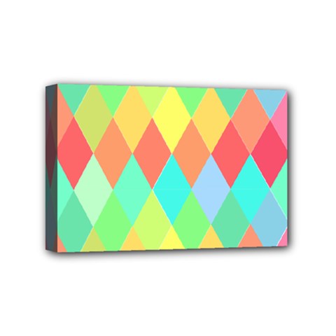 Low Poly Triangles Mini Canvas 6  X 4  (stretched) by Pakrebo