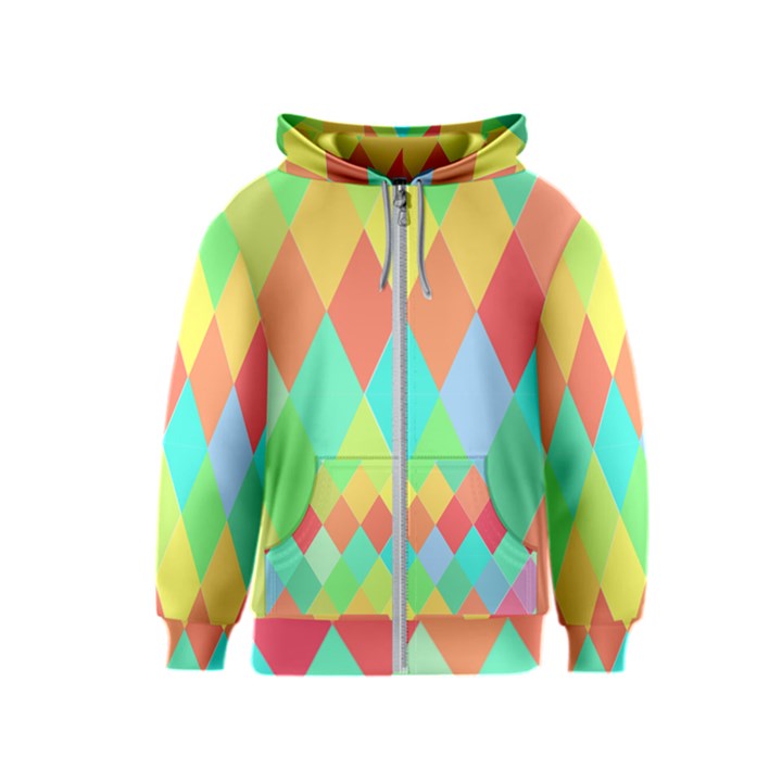 Low Poly Triangles Kids  Zipper Hoodie