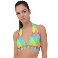 Low Poly Triangles Halter Plunge Bikini Top