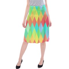 Low Poly Triangles Midi Beach Skirt by Pakrebo