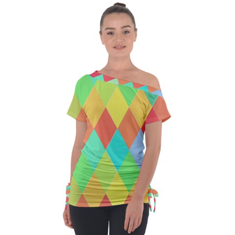 Low Poly Triangles Tie-up Tee by Pakrebo