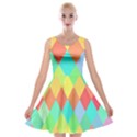 Low Poly Triangles Velvet Skater Dress View1