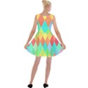 Low Poly Triangles Velvet Skater Dress View2