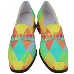 Low Poly Triangles Women s Chunky Heel Loafers