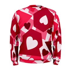 Pink Hearts Pattern Love Shape Men s Sweatshirt by Pakrebo