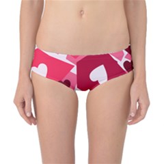 Pink Hearts Pattern Love Shape Classic Bikini Bottoms by Pakrebo