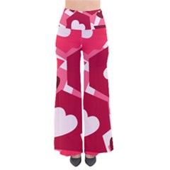 Pink Hearts Pattern Love Shape So Vintage Palazzo Pants by Pakrebo