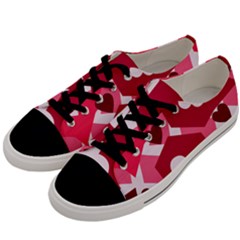 Pink Hearts Pattern Love Shape Men s Low Top Canvas Sneakers by Pakrebo