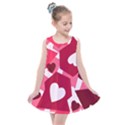 Pink Hearts Pattern Love Shape Kids  Summer Dress View1