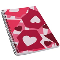 Pink Hearts Pattern Love Shape 5 5  X 8 5  Notebook by Pakrebo