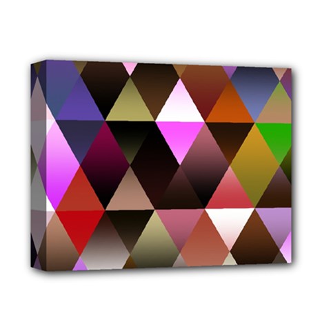 Abstract Geometric Triangles Shapes Deluxe Canvas 14  X 11  (stretched) by Pakrebo