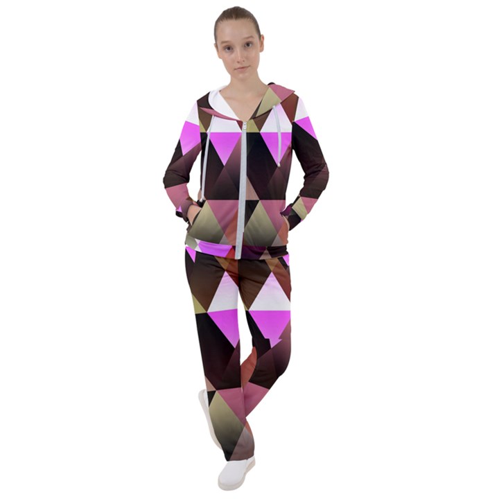 Abstract Geometric Triangles Shapes Women s Tracksuit