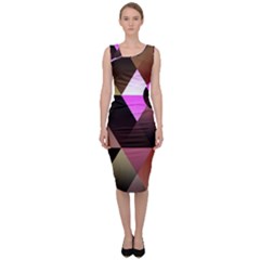 Abstract Geometric Triangles Shapes Sleeveless Pencil Dress