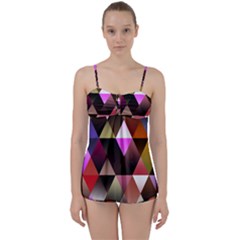 Abstract Geometric Triangles Shapes Babydoll Tankini Set by Pakrebo