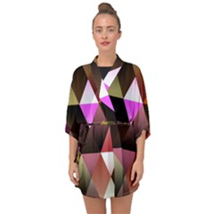 Abstract Geometric Triangles Shapes Half Sleeve Chiffon Kimono by Pakrebo