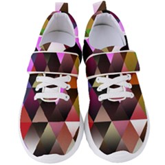 Abstract Geometric Triangles Shapes Women s Velcro Strap Shoes