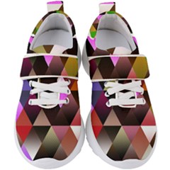 Abstract Geometric Triangles Shapes Kids  Velcro Strap Shoes