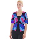 Memphis Pattern Geometric Abstract Cropped Button Cardigan View1