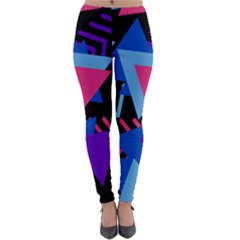 Memphis Pattern Geometric Abstract Lightweight Velour Leggings by Pakrebo