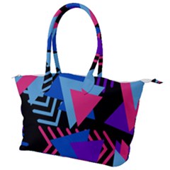 Memphis Pattern Geometric Abstract Canvas Shoulder Bag