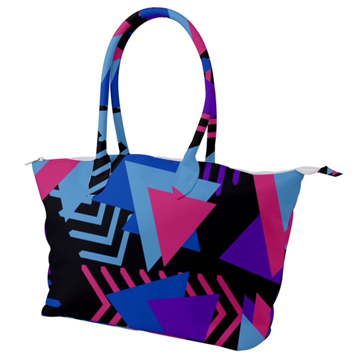 Memphis Pattern Geometric Abstract Canvas Shoulder Bag