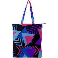 Memphis Pattern Geometric Abstract Double Zip Up Tote Bag