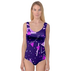 Purple Blue Geometric Pattern Princess Tank Leotard  by Pakrebo