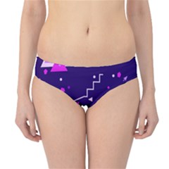 Purple Blue Geometric Pattern Hipster Bikini Bottoms by Pakrebo