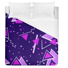 Purple Blue Geometric Pattern Duvet Cover (queen Size) by Pakrebo