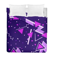 Purple Blue Geometric Pattern Duvet Cover Double Side (full/ Double Size) by Pakrebo