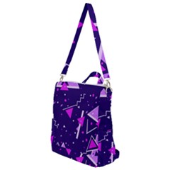 Purple Blue Geometric Pattern Crossbody Backpack