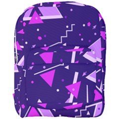 Purple Blue Geometric Pattern Full Print Backpack by Pakrebo