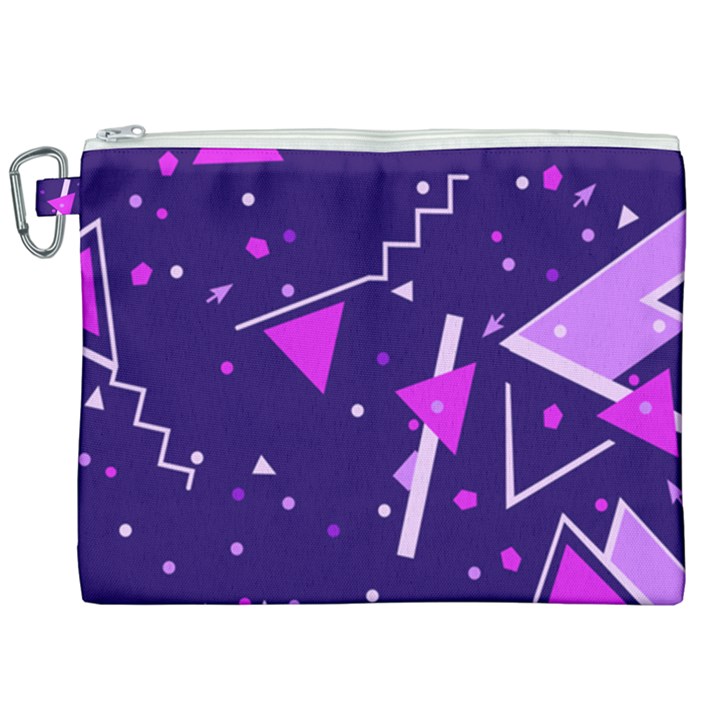 Purple Blue Geometric Pattern Canvas Cosmetic Bag (XXL)