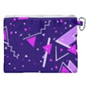 Purple Blue Geometric Pattern Canvas Cosmetic Bag (XXL) View2