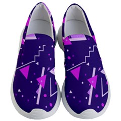 Purple Blue Geometric Pattern Women s Lightweight Slip Ons