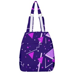 Purple Blue Geometric Pattern Center Zip Backpack