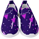 Purple Blue Geometric Pattern Kids  Slip On Sneakers View1