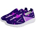 Purple Blue Geometric Pattern Kids  Slip On Sneakers View2