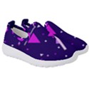 Purple Blue Geometric Pattern Kids  Slip On Sneakers View3