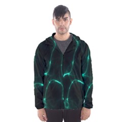 Green Pattern Background Abstract Hooded Windbreaker (men) by Pakrebo